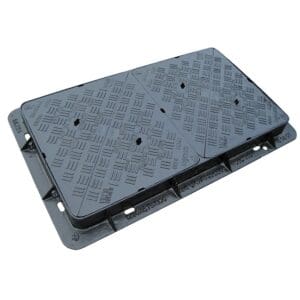 D400 Ductile Iron, Double Triangular ULTRA Manhole Cover & Frame - KD19 - 1220mm x 675mm Clear Opening x 100mm Deep